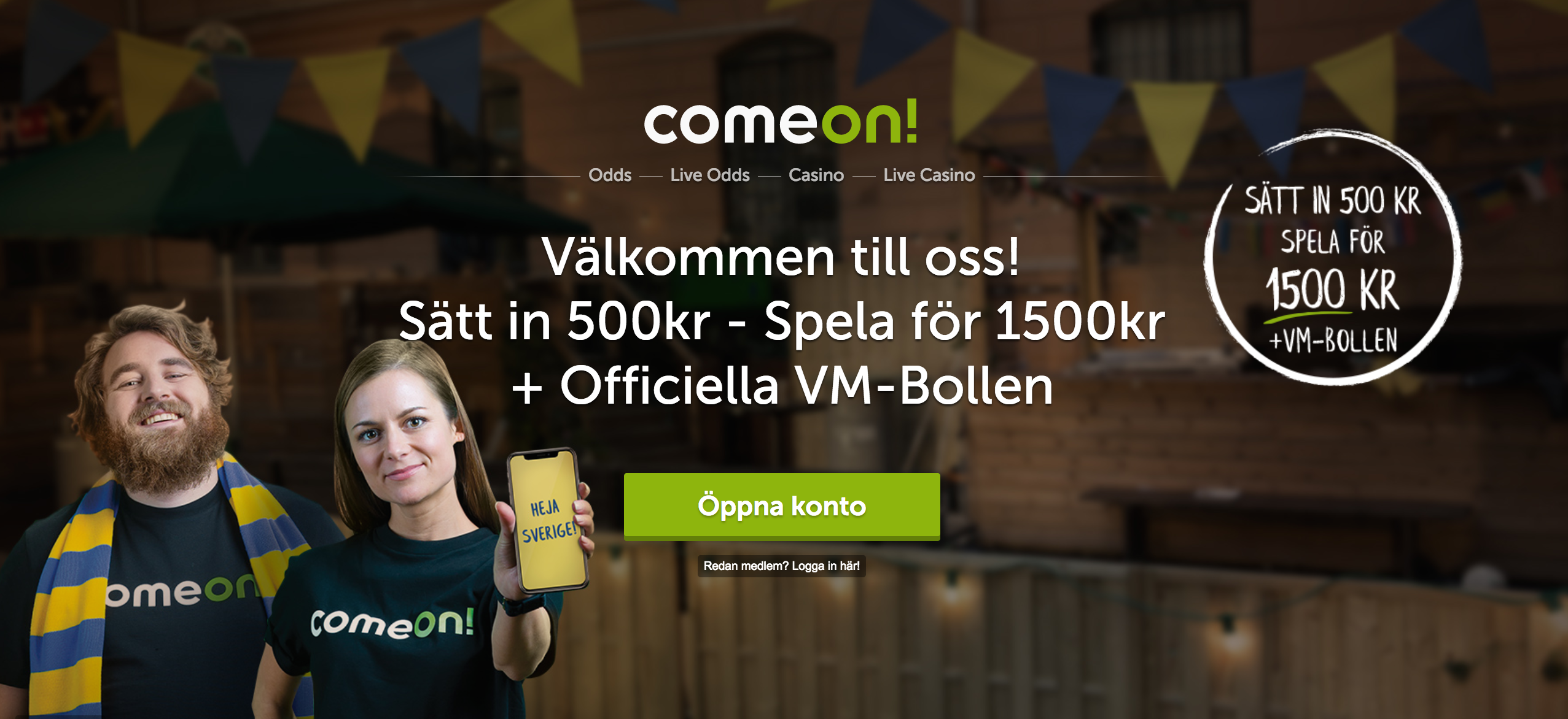 Fira VM med Comeon! Sätt in 500kr och få 1500kr + VM bollen!