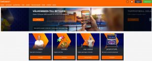 Tipsbetting.se - Överblick från betssons startsida