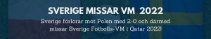 Tipsbetting.se - Polen - Sverige fotbolls-vm 2022 - Sverige åker ut fotbolls-VM 2022 i Qatar